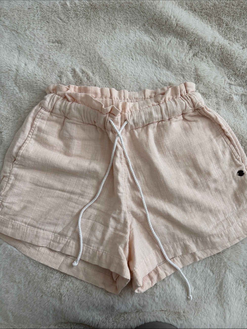Roxy Pale Pink Drawstring Shorts